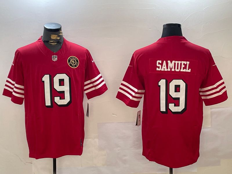 Men San Francisco 49ers #19 Samuel Red three generations 2024 Nike Limited NFL Jersey style 2